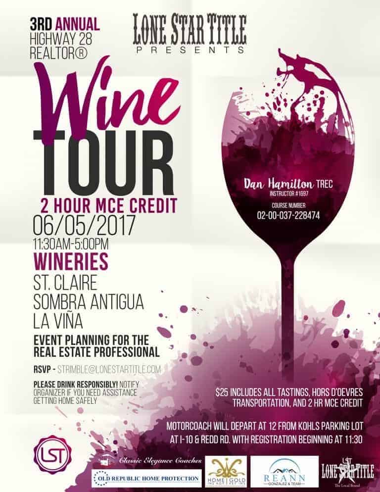3rd Annual LST Wine Tour & 2 Hour MCE Credit