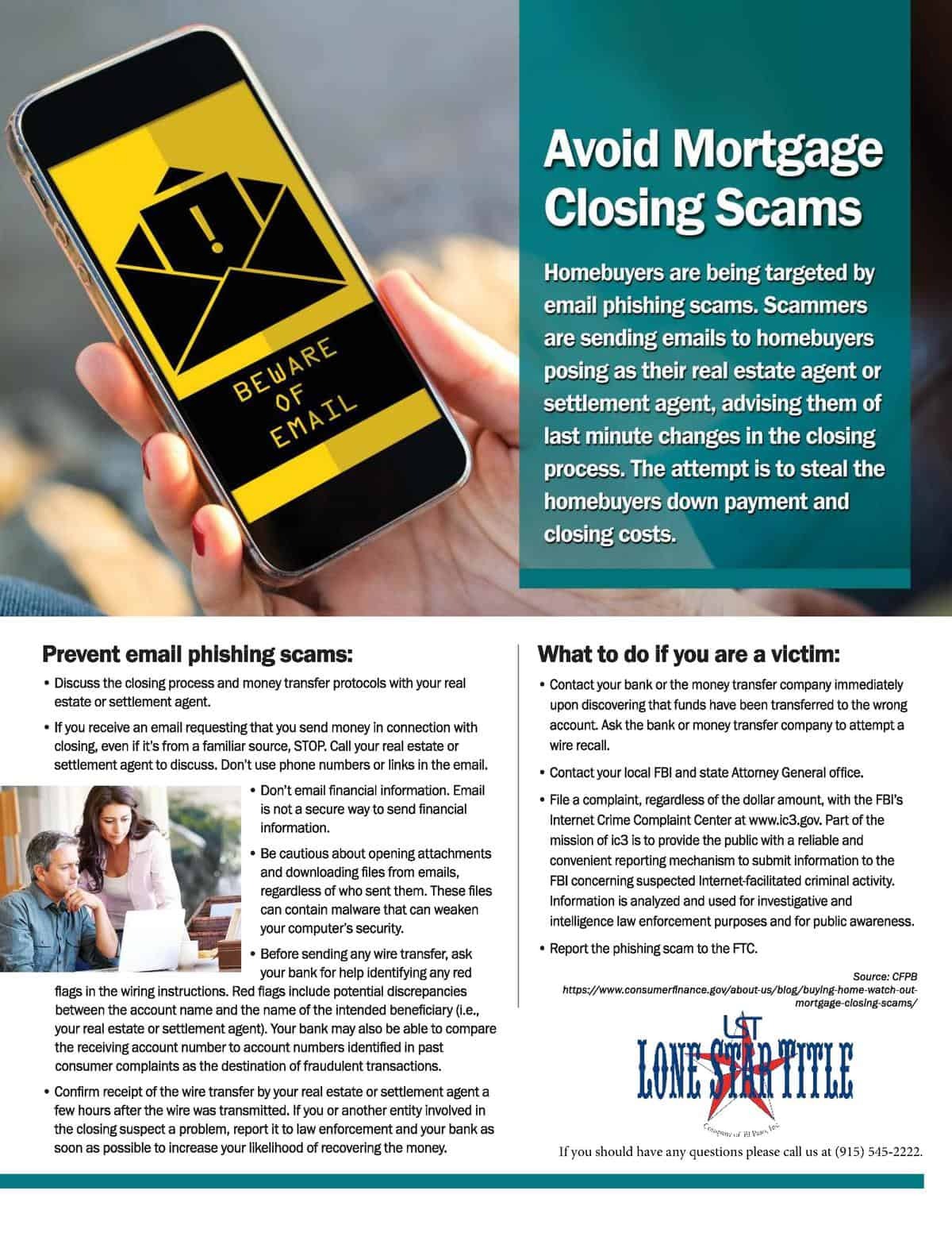 Avoid Mortgage Closing Scams
