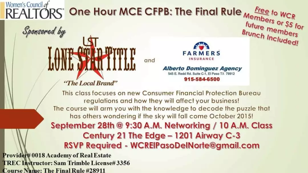 One Hour MCE CFBP: The Final Rule