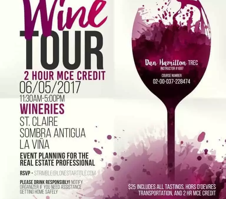 3rd Annual LST Wine Tour & 2 Hour MCE Credit